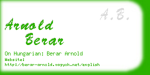arnold berar business card